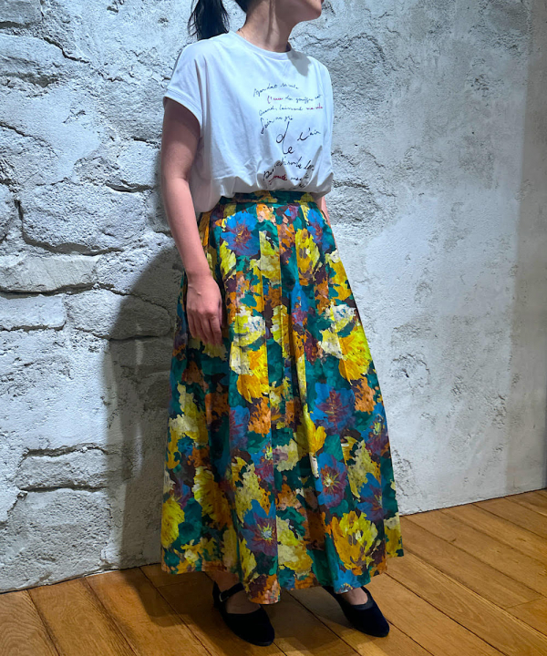 新作♪LIBERTY柄タックロングスカート | マリン フランセーズ  