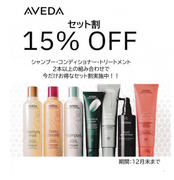 期間限定 お得なセット割！！ | シエル アヴェダ | ショップニュース